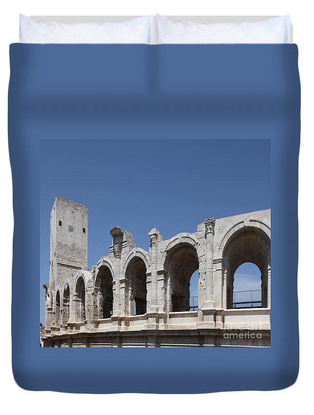 France Duvet Cover featuring the photograph Arles Roman arena by Ros Drinkwater