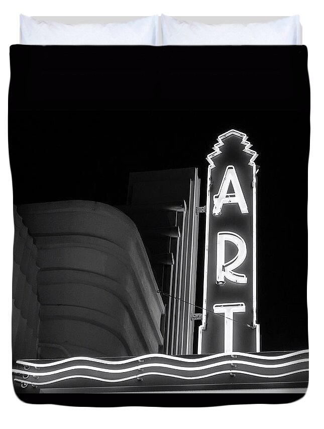 Art Duvet Cover featuring the photograph Art Theatre Long Beach Denise Dube by Denise Dube