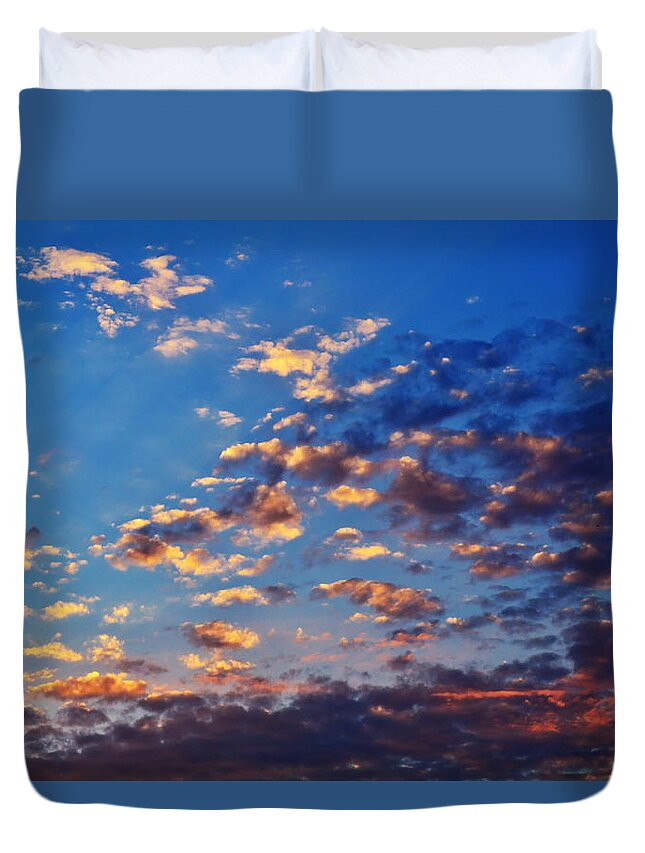 Sunset Duvet Cover featuring the photograph As the Sun sets by Christina Ochsner