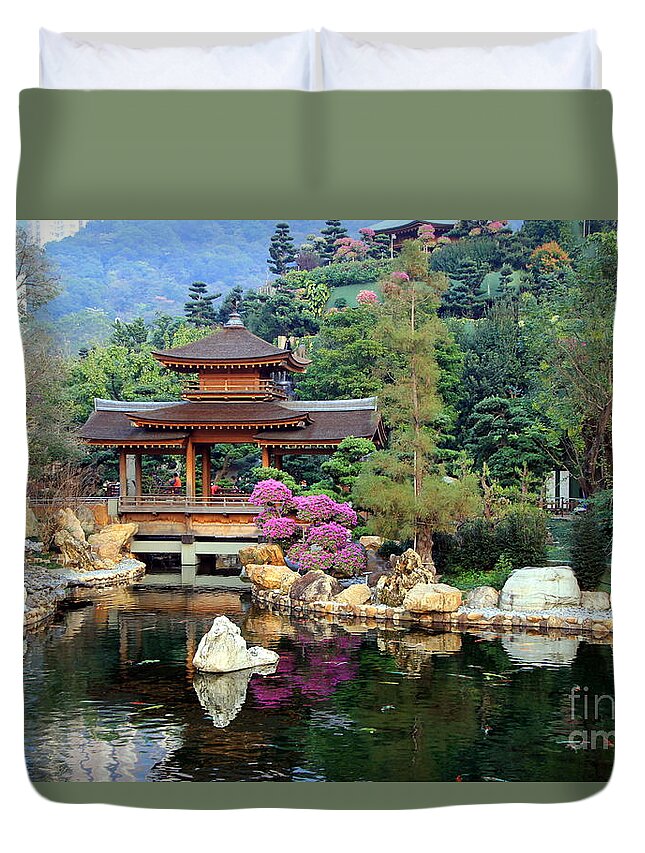 Forest Duvet Cover featuring the photograph Asian garden by Amanda Mohler
