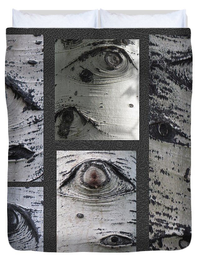 Aspen Duvet Cover featuring the photograph Aspen Eyes are Watching You by Conni Schaftenaar