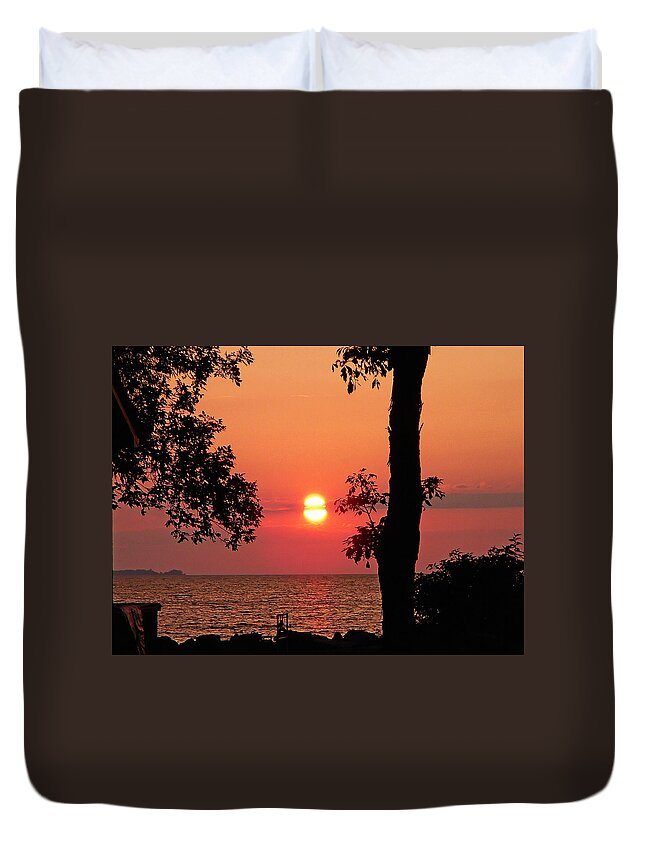 Sunset Duvet Cover featuring the photograph Association Island Sunset by Aimee L Maher ALM GALLERY
