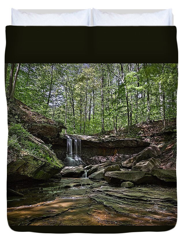 Blue Hen Falls Duvet Cover featuring the photograph At Blue Hen Falls by Dale Kincaid