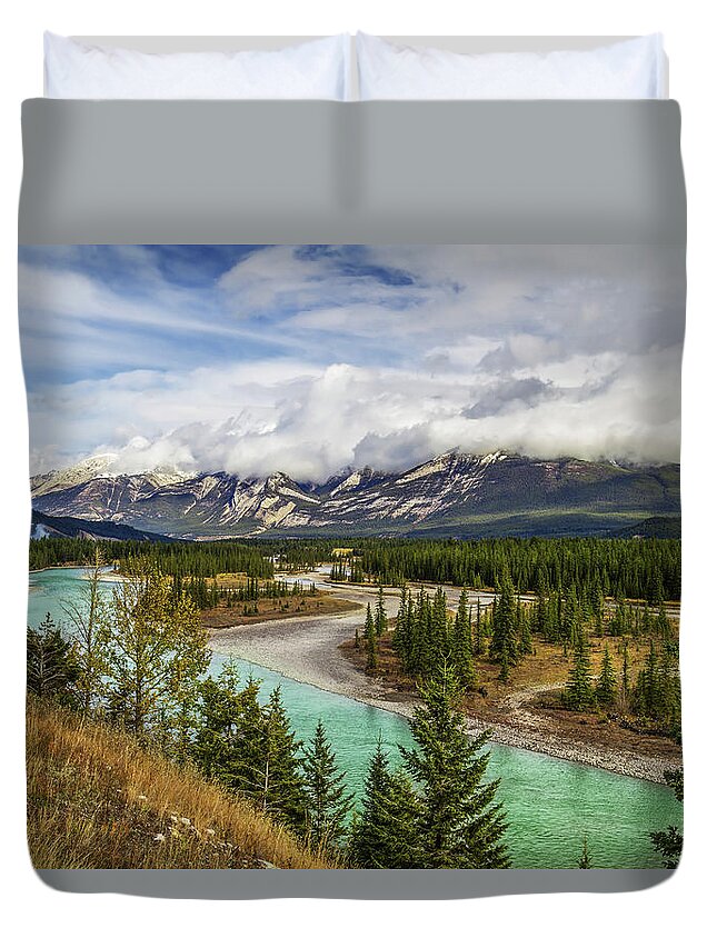 Scenics Duvet Cover featuring the photograph Athabasca River by Ed Cheung