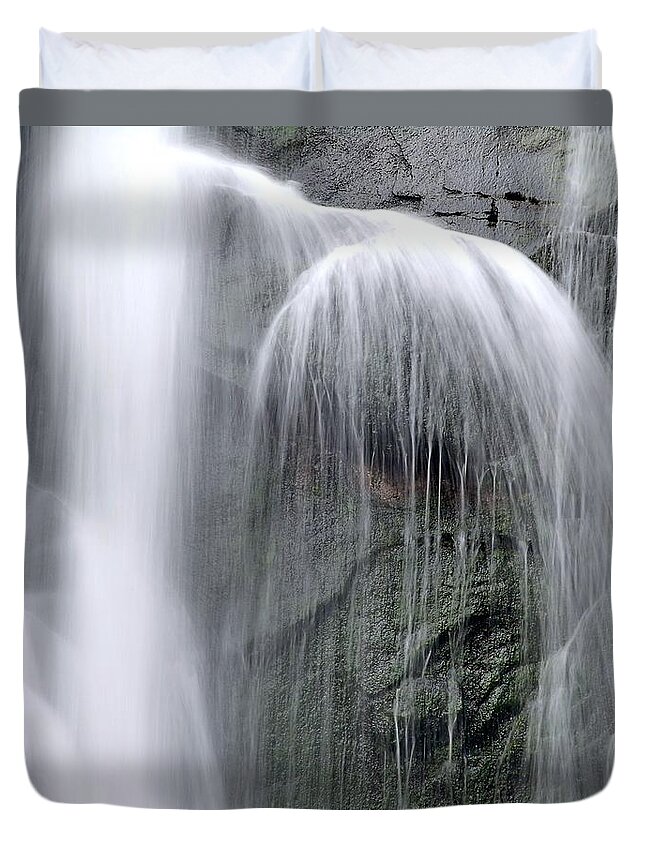 Landscape Duvet Cover featuring the digital art Australian Waterfall 3 by Tim Richards