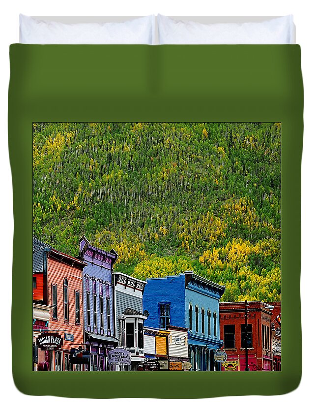 Silverton Duvet Cover featuring the photograph Autumn Arriving in Silverton by Peggy Dietz