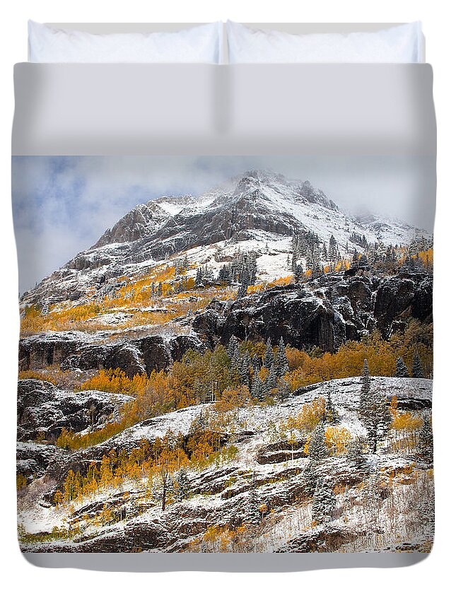 Winter Duvet Cover featuring the photograph Autumn Clearing by Darren White
