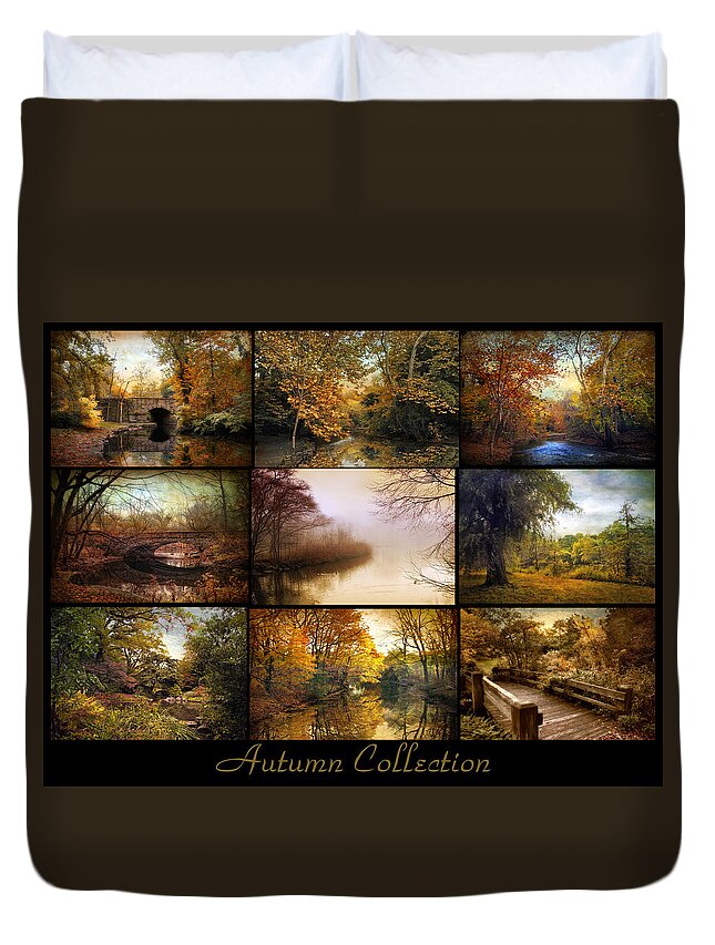 Poster Duvet Cover featuring the photograph Autumn Collage by Jessica Jenney