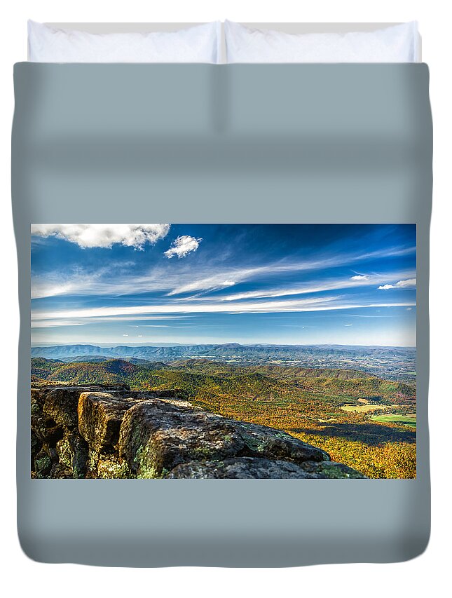 Brp Duvet Cover featuring the photograph Autumn Colors in the Blue Ridge Mountains by Lori Coleman