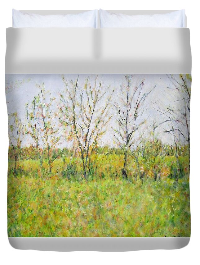 Impressionism Duvet Cover featuring the painting Autumn in Kentucky by Glenda Crigger