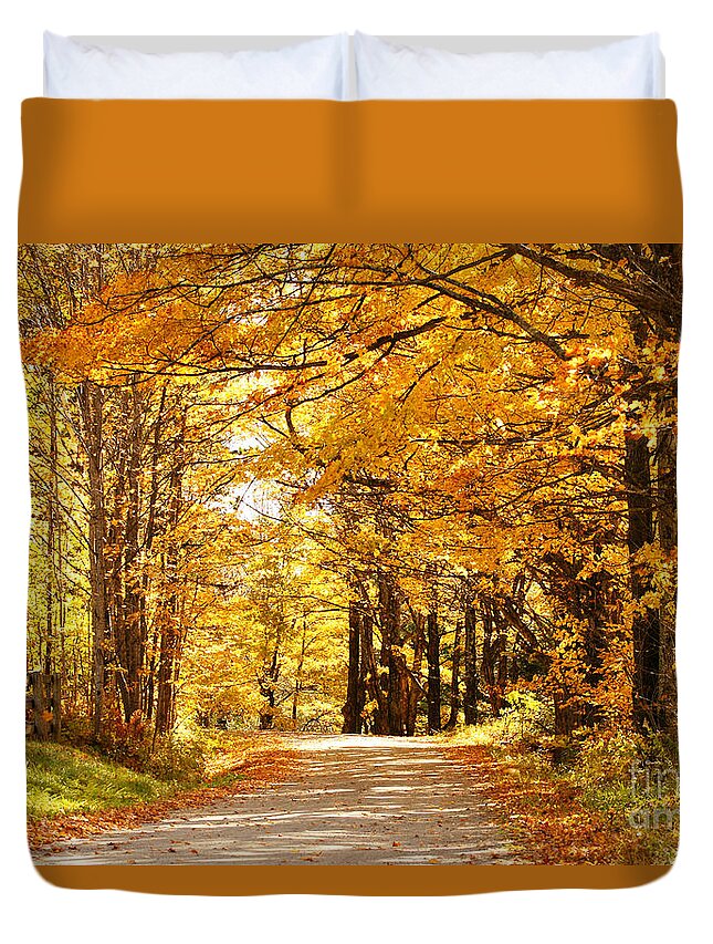 Autumn Duvet Cover featuring the photograph Autumn Leaves by Benedict Heekwan Yang