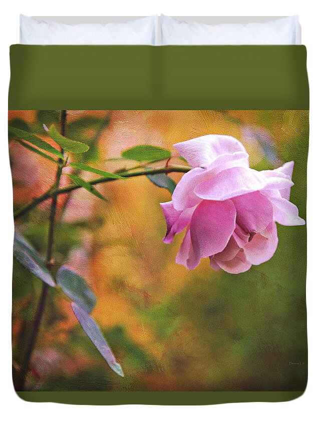 Rose Duvet Cover featuring the photograph Autumn Rose by Theresa Tahara