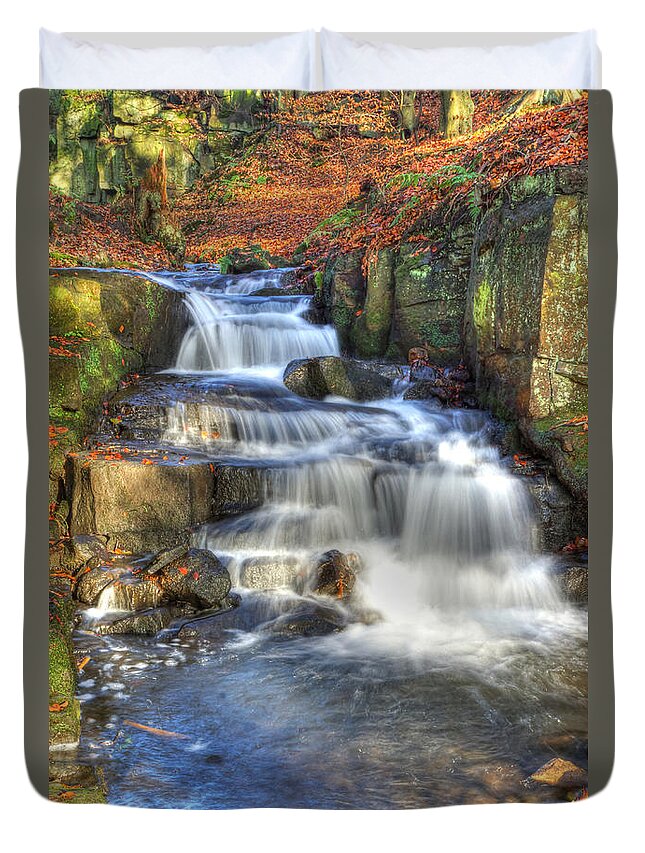 Autumn Duvet Cover featuring the photograph Autumn Stream by David Birchall
