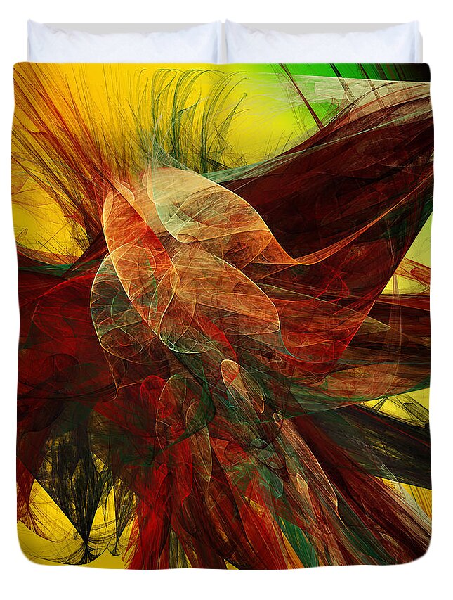Andee Design Abstract Duvet Cover featuring the digital art Autumn Wings by Andee Design