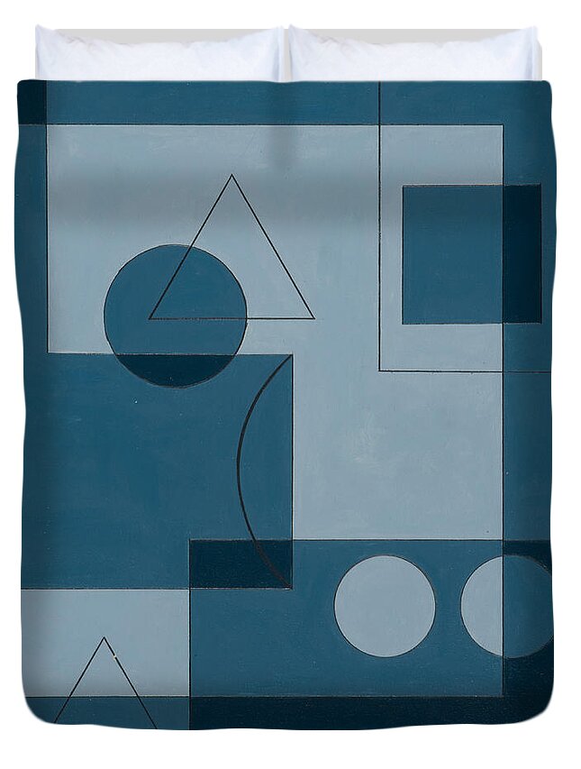Optical Illusion Duvet Cover featuring the painting Axiom by Peter Hugo McClure
