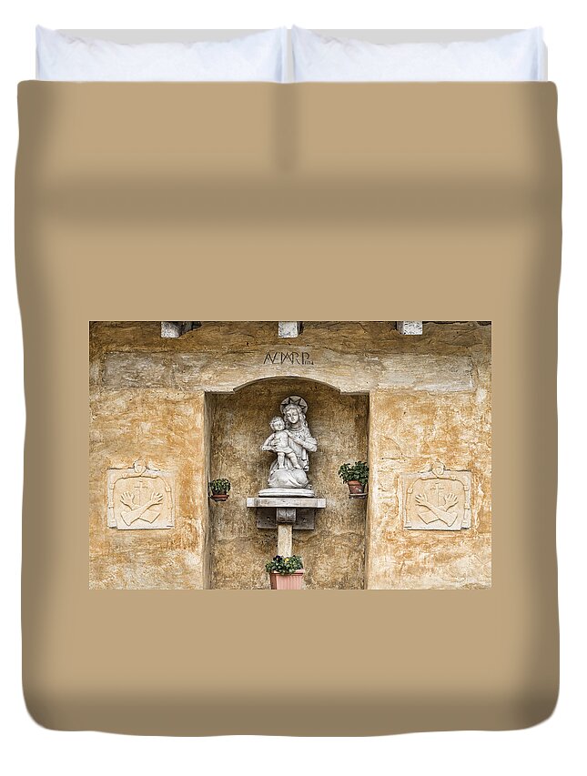 Statue Duvet Cover featuring the photograph Baby Jesus by Diego Re