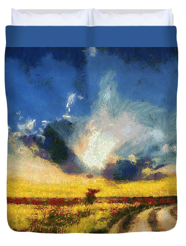 Www.themidnightstreets.net Duvet Cover featuring the painting Back To Goodbye by Joe Misrasi