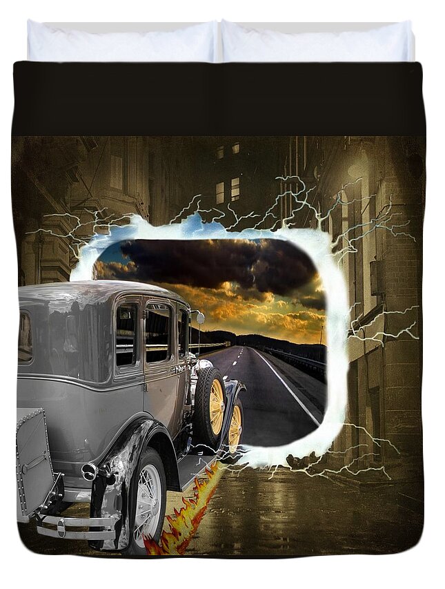 Car Duvet Cover featuring the photograph Back To The Future by Davandra Cribbie