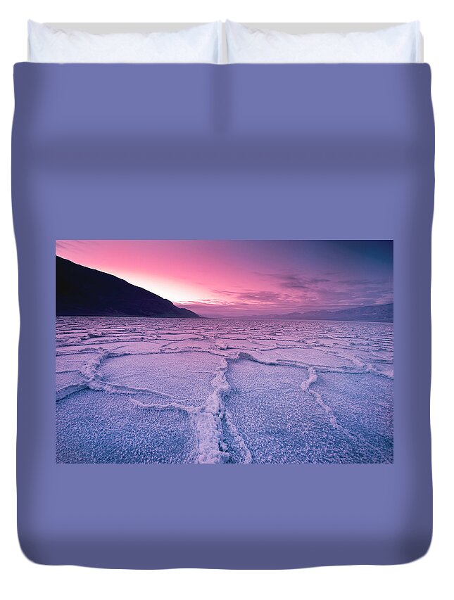 Tranquility Duvet Cover featuring the photograph Badwater, Death Valley by Mark Lee