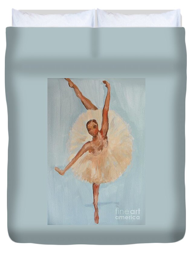 Acrylic Duvet Cover featuring the painting Ballerina by Marisela Mungia