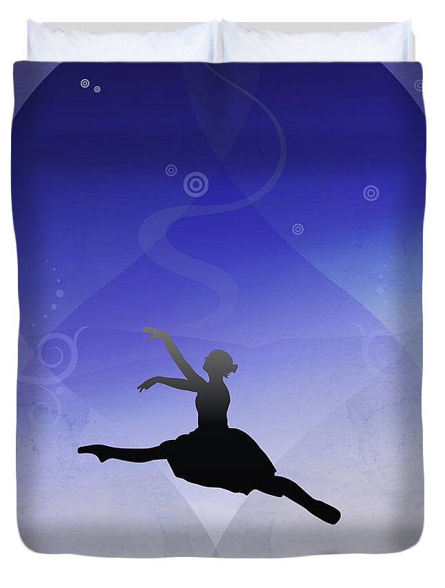 Ballet Duvet Cover featuring the digital art Ballet In Solitude by Peter Awax