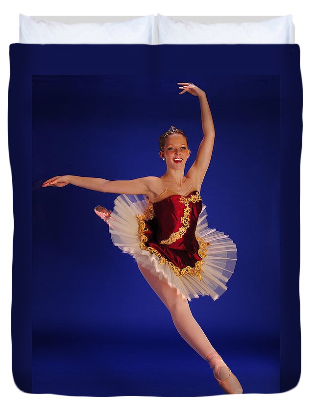 Leaping Ballerina Duvet Cover featuring the photograph Ballet Leap by Pamela Smale Williams