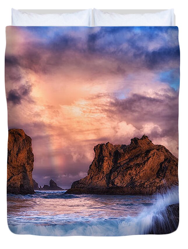 Storm Duvet Cover featuring the photograph Bandon Beauty by Darren White