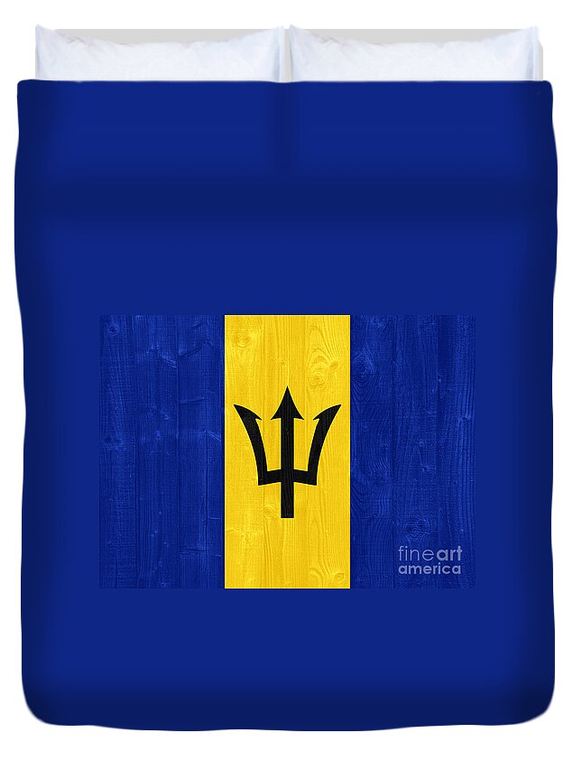 Barbados Duvet Cover featuring the photograph Barbados flag by Luis Alvarenga