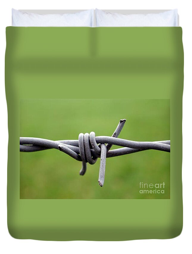 'barbed Wire' Duvet Cover featuring the photograph Barbed by Vix Edwards
