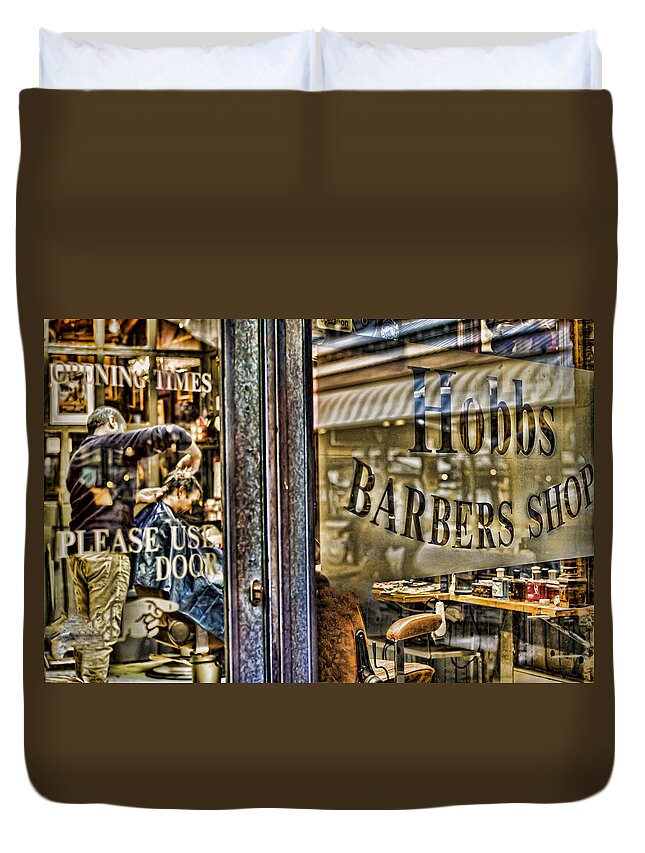 Barber Duvet Cover featuring the photograph Barber Shop by Heather Applegate