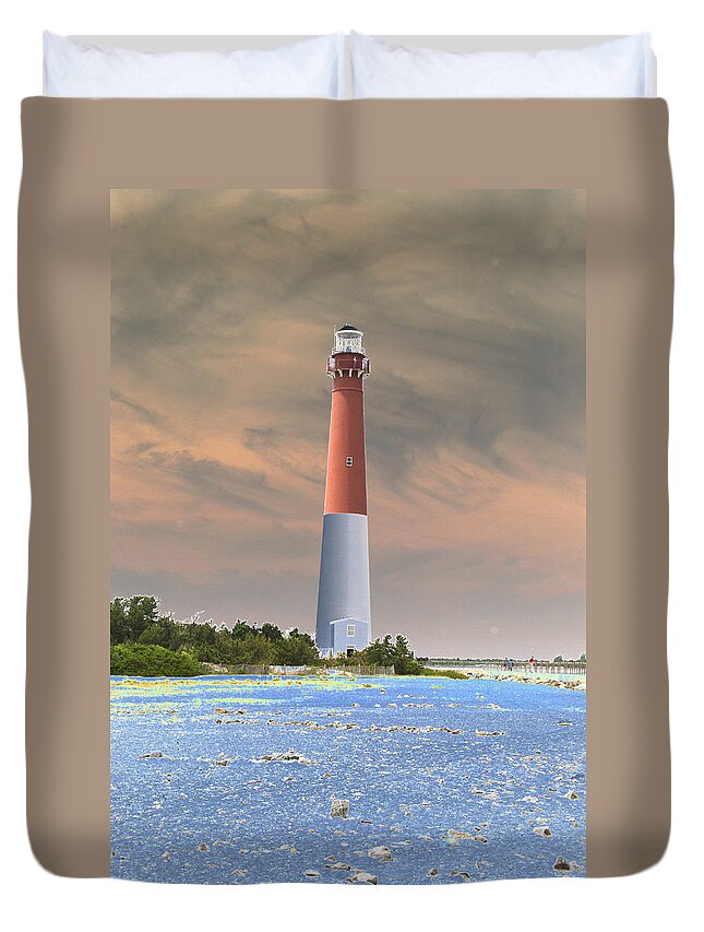 Lighthouse Duvet Cover featuring the photograph Barnegat Abstract by Christiane Schulze Art And Photography
