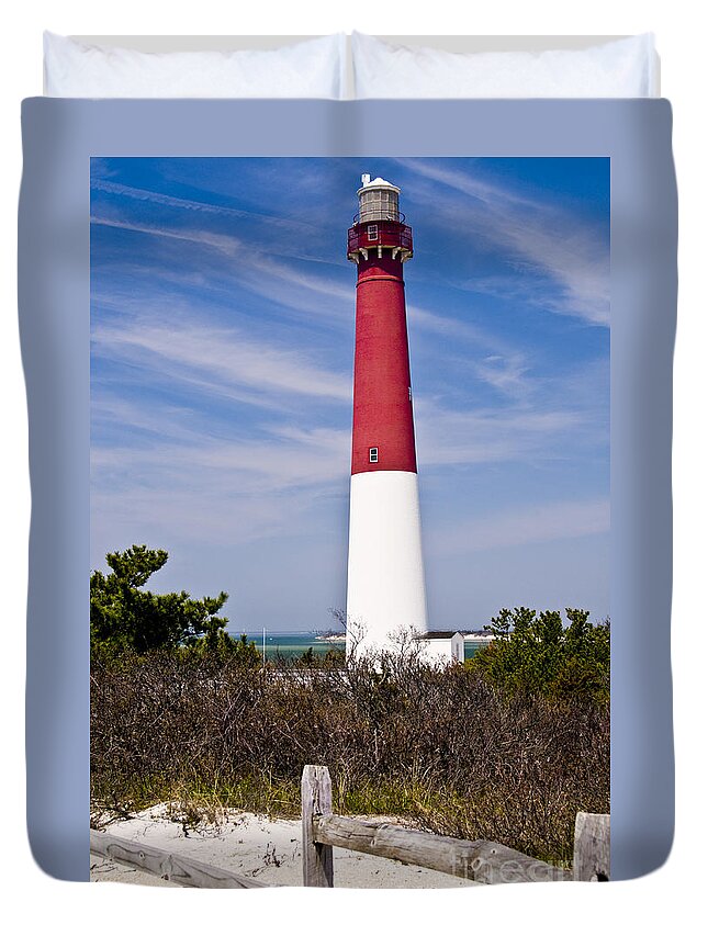 Nautical Duvet Cover featuring the photograph Barnegat Lighthouse by Anthony Sacco