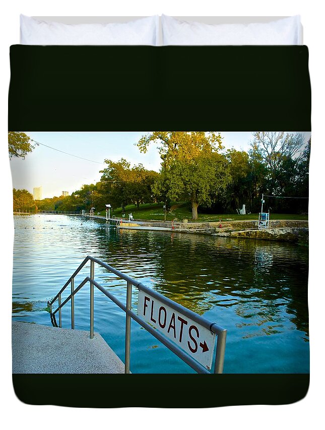 Barton Springs Duvet Cover featuring the photograph Barton Springs Pool in Austin Texas by Kristina Deane