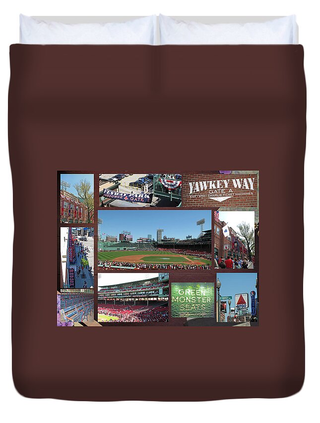 Fenway Duvet Cover featuring the photograph Baseball Collage by Barbara McDevitt