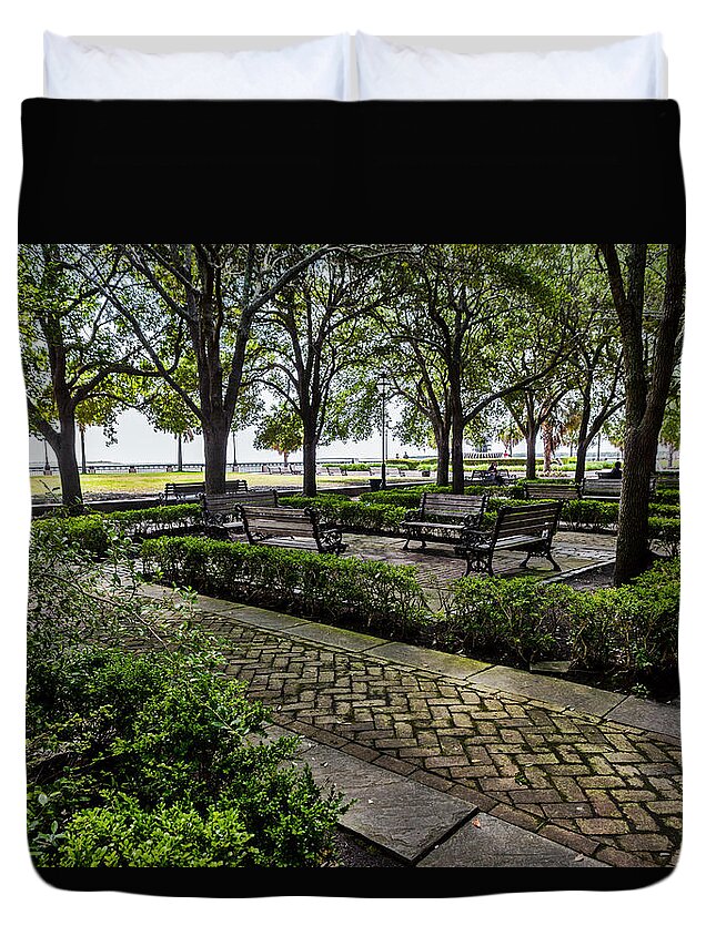 Battery Park Duvet Cover featuring the photograph Battery Park by Sennie Pierson