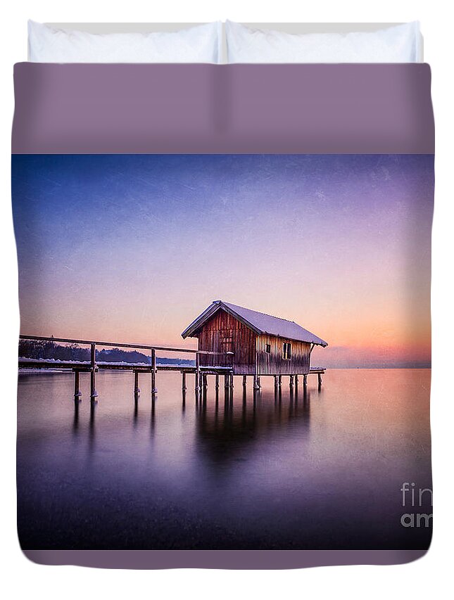 Ammersee Duvet Cover featuring the photograph Bavarian winter wonderland by Hannes Cmarits