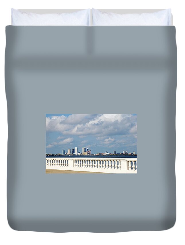 City Duvet Cover featuring the photograph Bayshore by Aimee L Maher ALM GALLERY