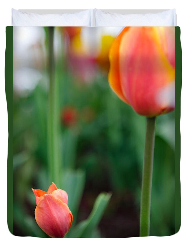 Tulip Duvet Cover featuring the photograph Be Like Mom by Kathy Paynter