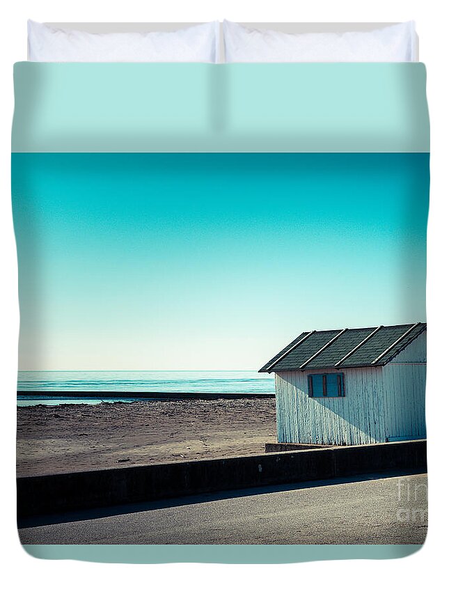 Friaul-julisch Venetien Duvet Cover featuring the photograph Beach Cabin by Hannes Cmarits