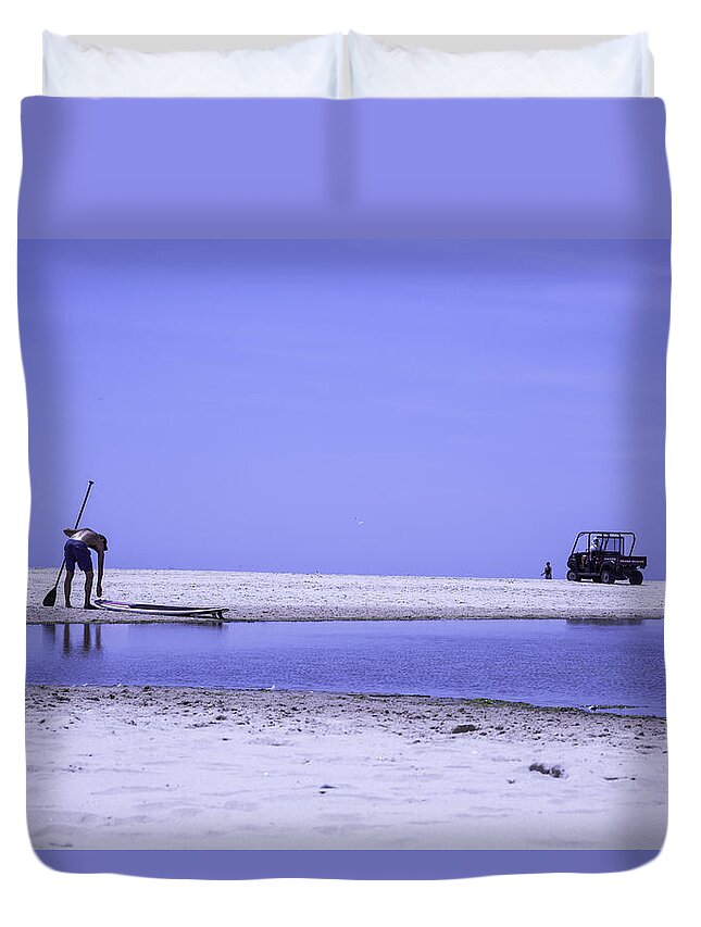 Man Duvet Cover featuring the photograph Beach Rescue 1 - Bridgehampton Beach by Madeline Ellis