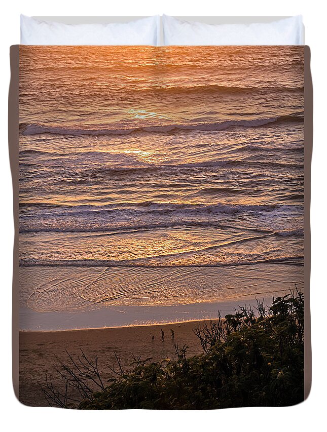 Beach Duvet Cover featuring the photograph Beach Sunset by Kate Brown
