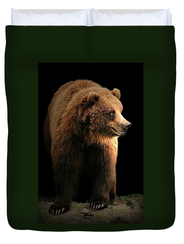 Animal Duvet Cover featuring the photograph Bear Essentials by Diana Angstadt