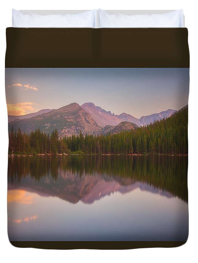 Bear Lake Duvet Cover featuring the photograph Bear Lake Sunset Reflections by Darren White