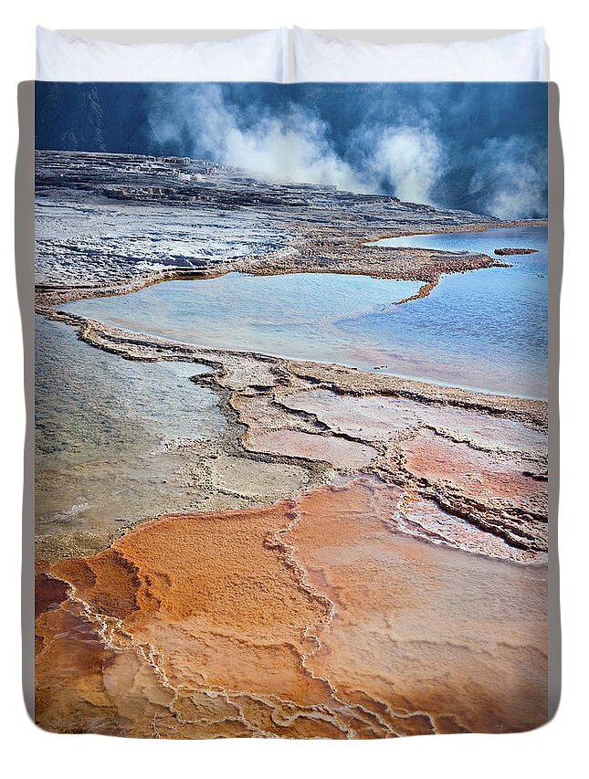 Scenics Duvet Cover featuring the photograph Beautiful Detail Of Mammoth Spring by Pavliha