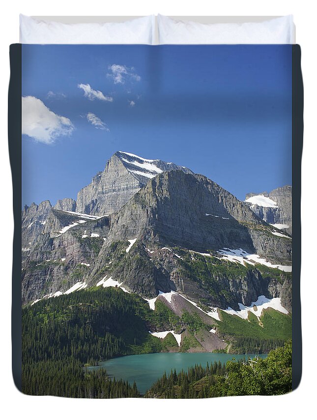 Glacier Duvet Cover featuring the photograph Beautiful Grinnell Lake by Brian Kamprath