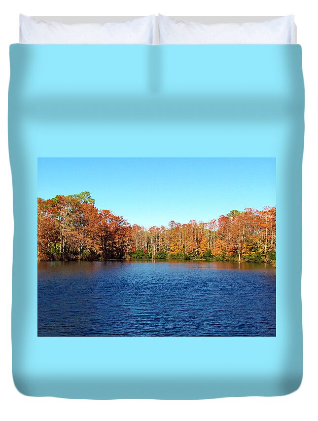Water Duvet Cover featuring the photograph Beautiful Lake by Cynthia Guinn