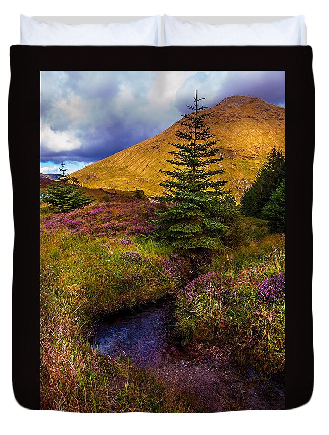 Nature Duvet Cover featuring the photograph Beauty all Around. Rest and Be Thankful. Scotland by Jenny Rainbow