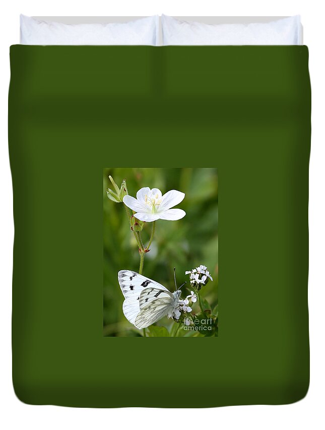 Spring Duvet Cover featuring the photograph Beauty in White by Marty Fancy