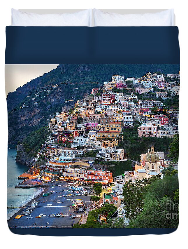 Amalfi Duvet Cover featuring the photograph Beauty of the Amalfi Coast by Leslie Leda