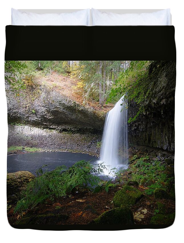 Tranquility Duvet Cover featuring the photograph Beaver Falls On Beaver Creek by Ted Ducker Photography